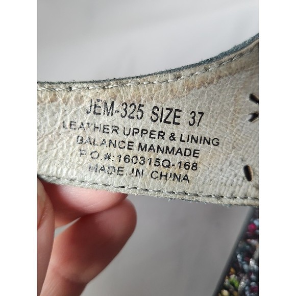 Alegria Jemma Leather Mary Jane Multicolor  laser Cut Out Clogs Shoes EU 37‎ - Picture 8 of 11